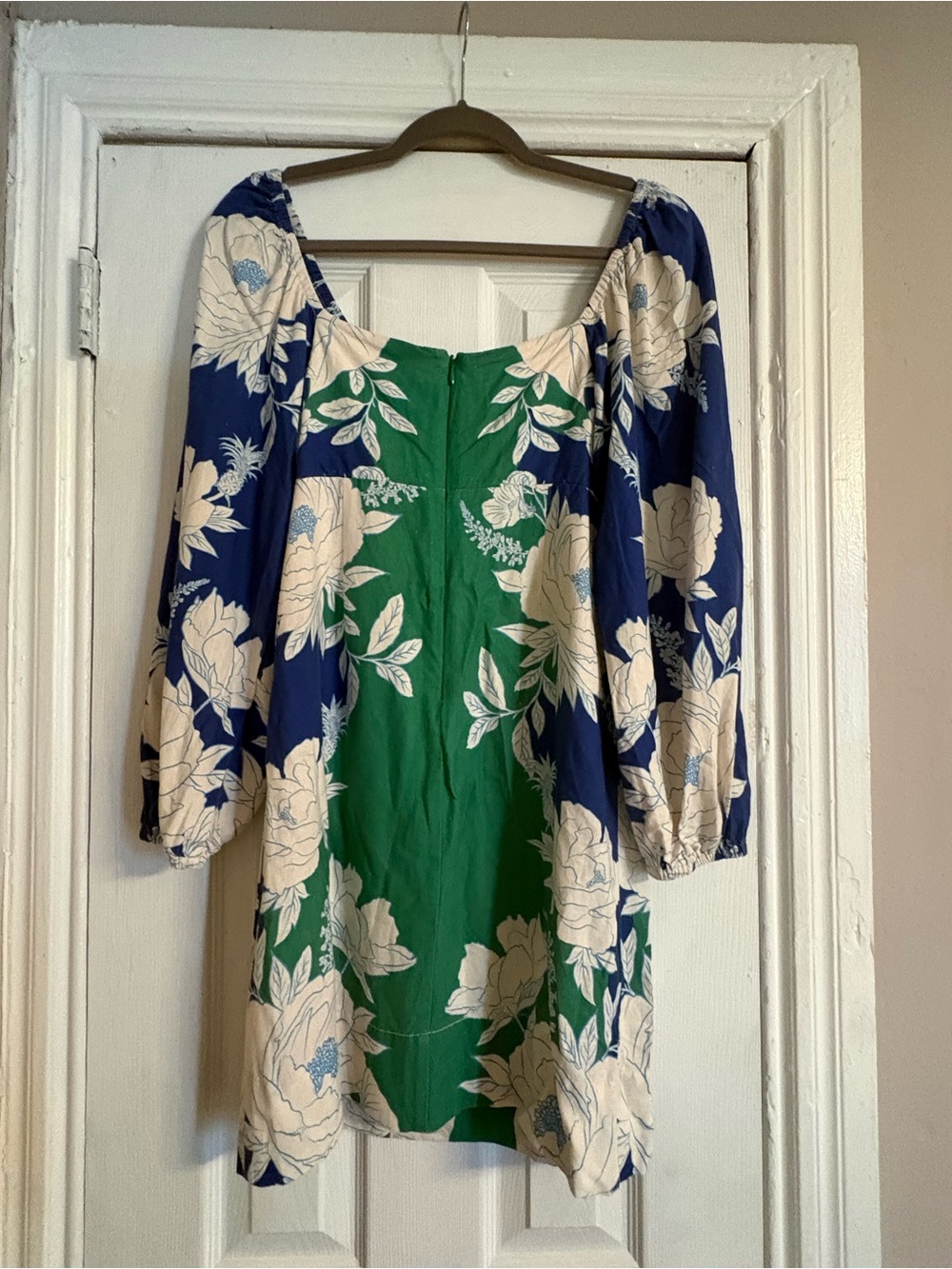 Farm Rio Soft Garden Mini Dress Size S Anthropologie Blue Green Floral - Picture 3 of 5